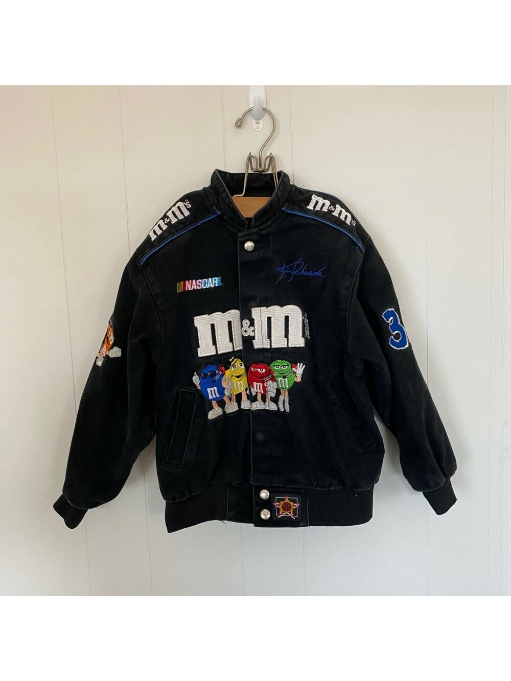 Vintage Nascar Ken Schrader #36 M&M's Racing Team Jacket JH Design Youth Medium
